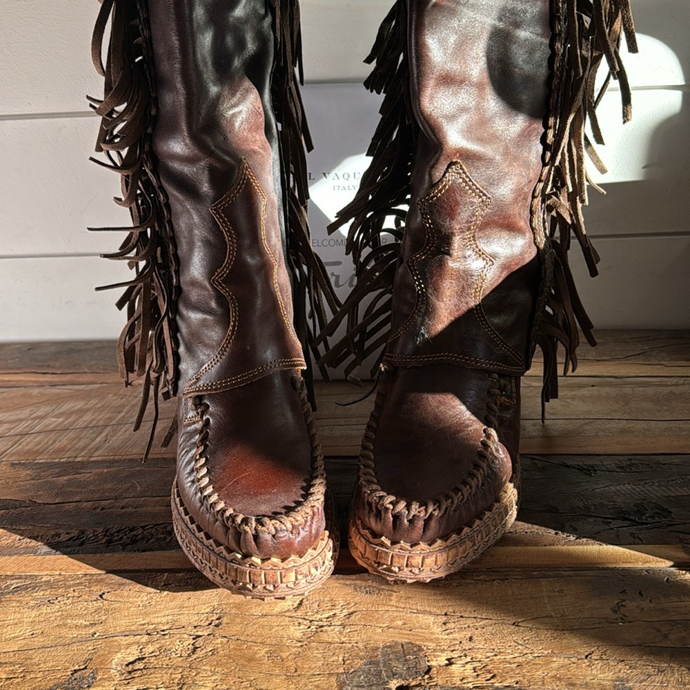 EL VAQUERO chestnut 🤎 BNIB Moccasin Boots Size 37 - Picture 2 of 16